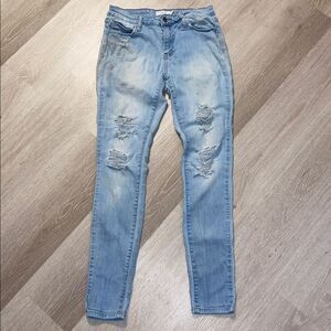 Cello Light Wash Distressed Denim Jeans